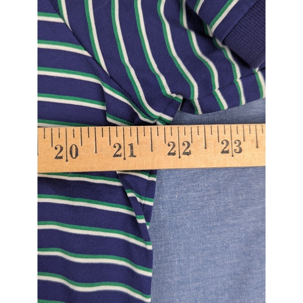 Polo Golf Ralph Lauren Mens Pro Fit Pima Cotton Striped Polo Shirt Navy Green L - Picture 9 of 12